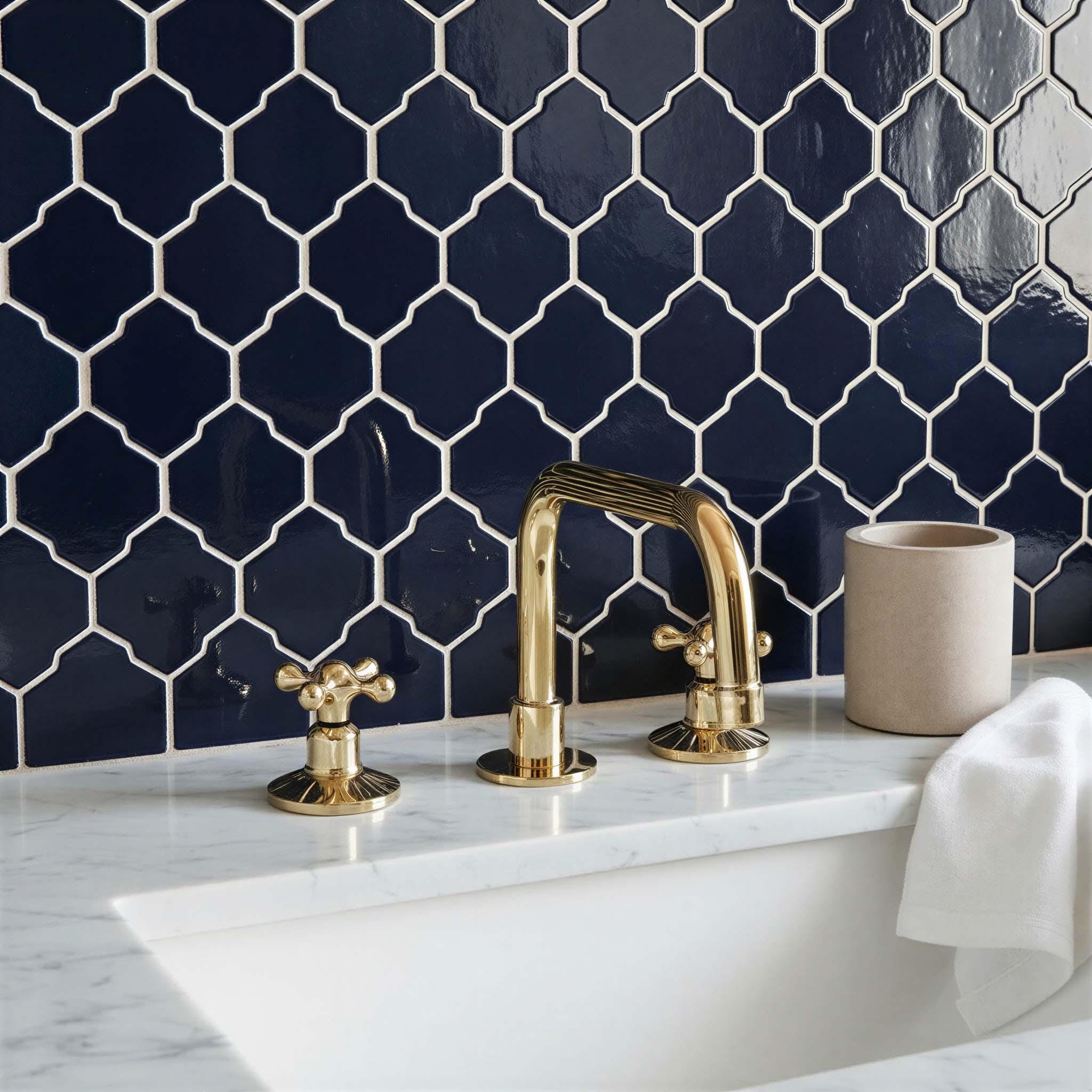 Unlacquered Brass Sink Faucet: Solid Sink Mixer with Cross Handle