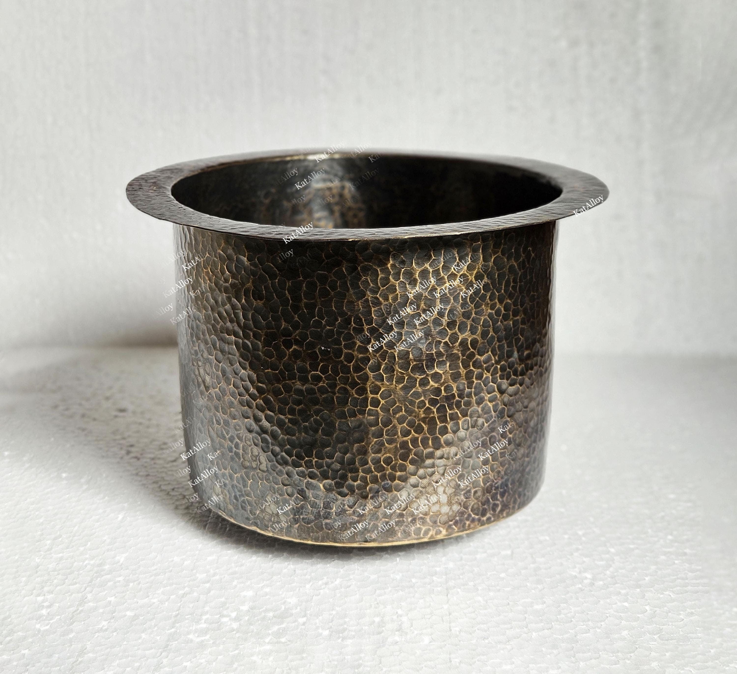 Oil Rubbed Bronze Bar Sink, Round Hammered Brass Sink, Rustic Undermount