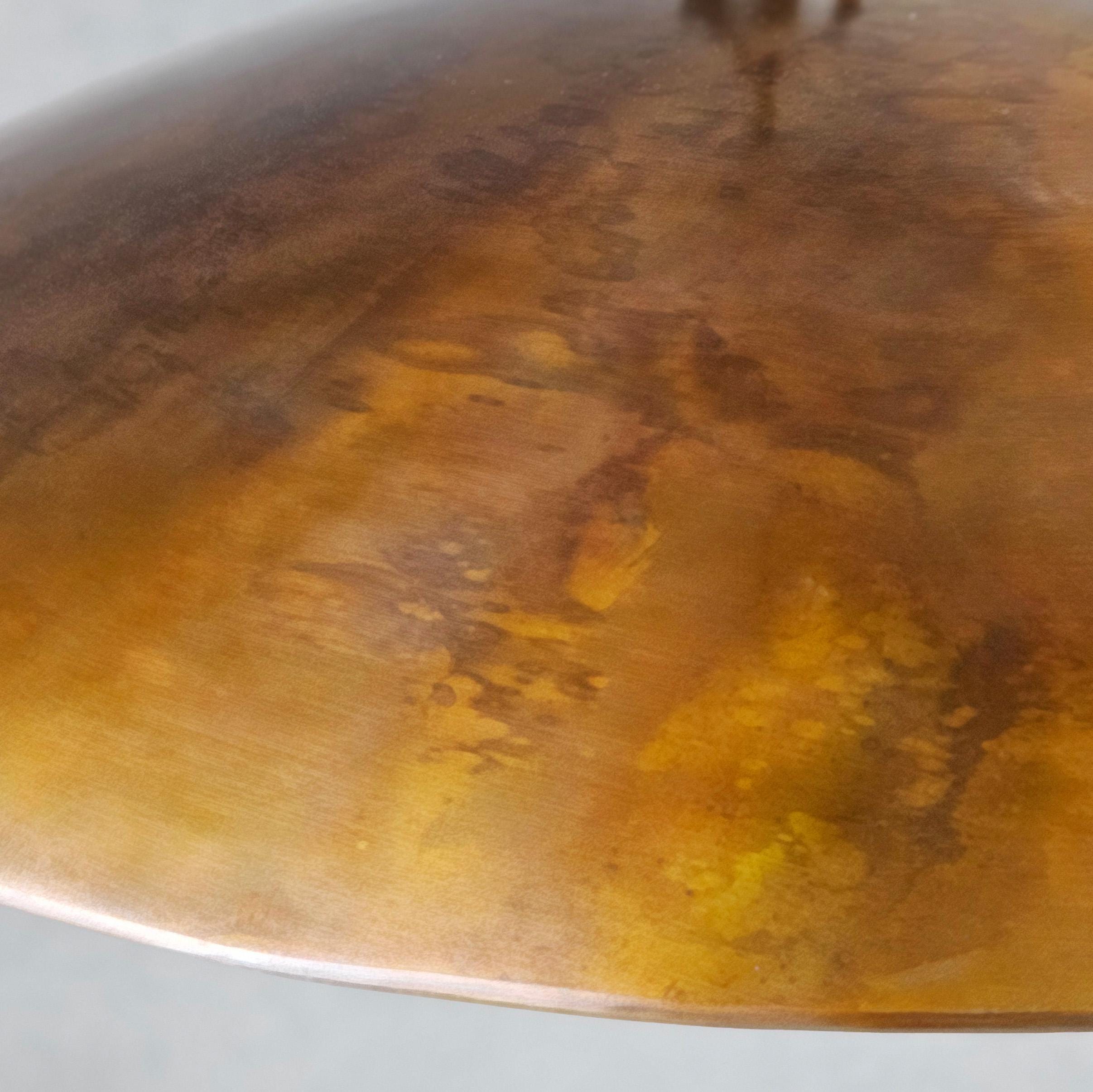 Aged Copper Pendant Light - Large Copper Island Lighting - Mid Century Modern Dome Hanging Lamp