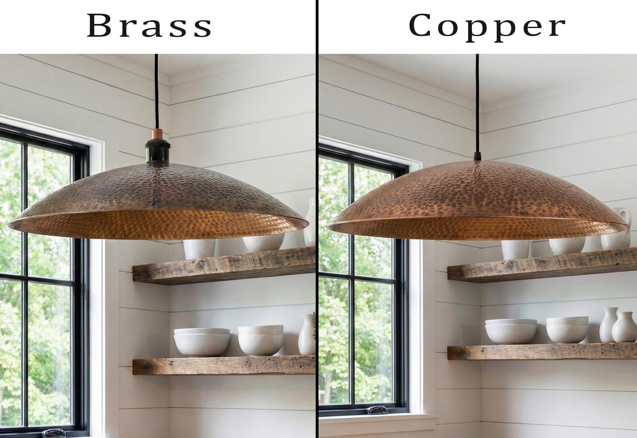 Hammered Bronze Pendant Light, Copper Kitchen Island Lighting, Rustic Farmhouse Ceiling Lamp