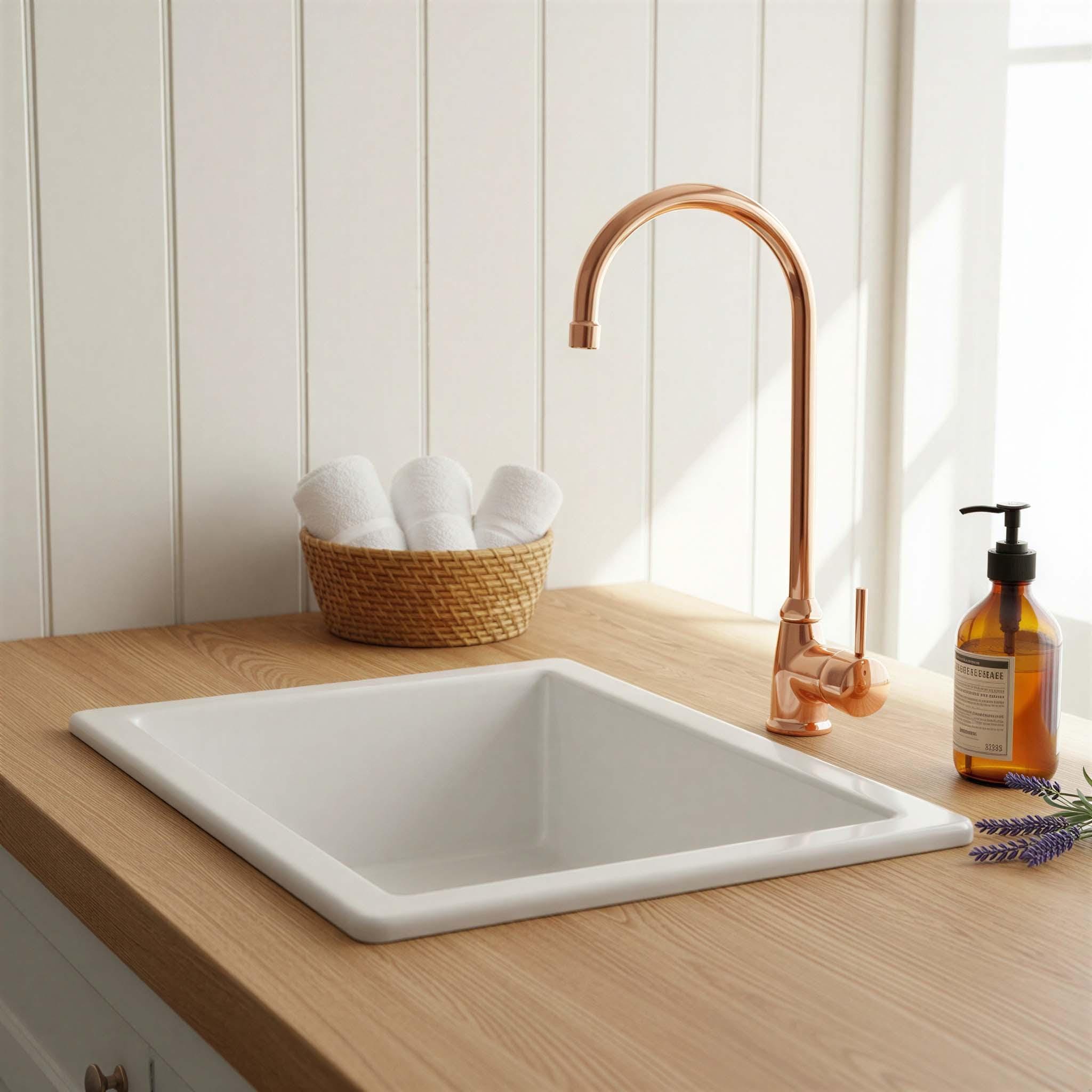 Copper Kitchen Faucet: Single Handle Solid Mixer