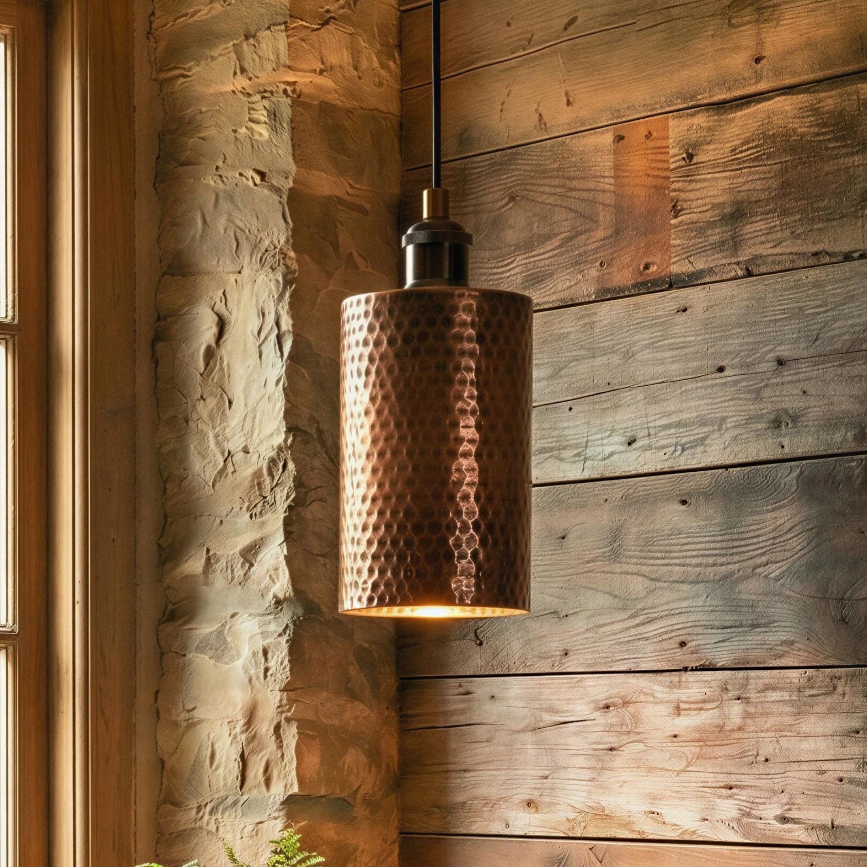 Hammered Copper Pendant Light | Rustic Farmhouse Kitchen Island Lighting