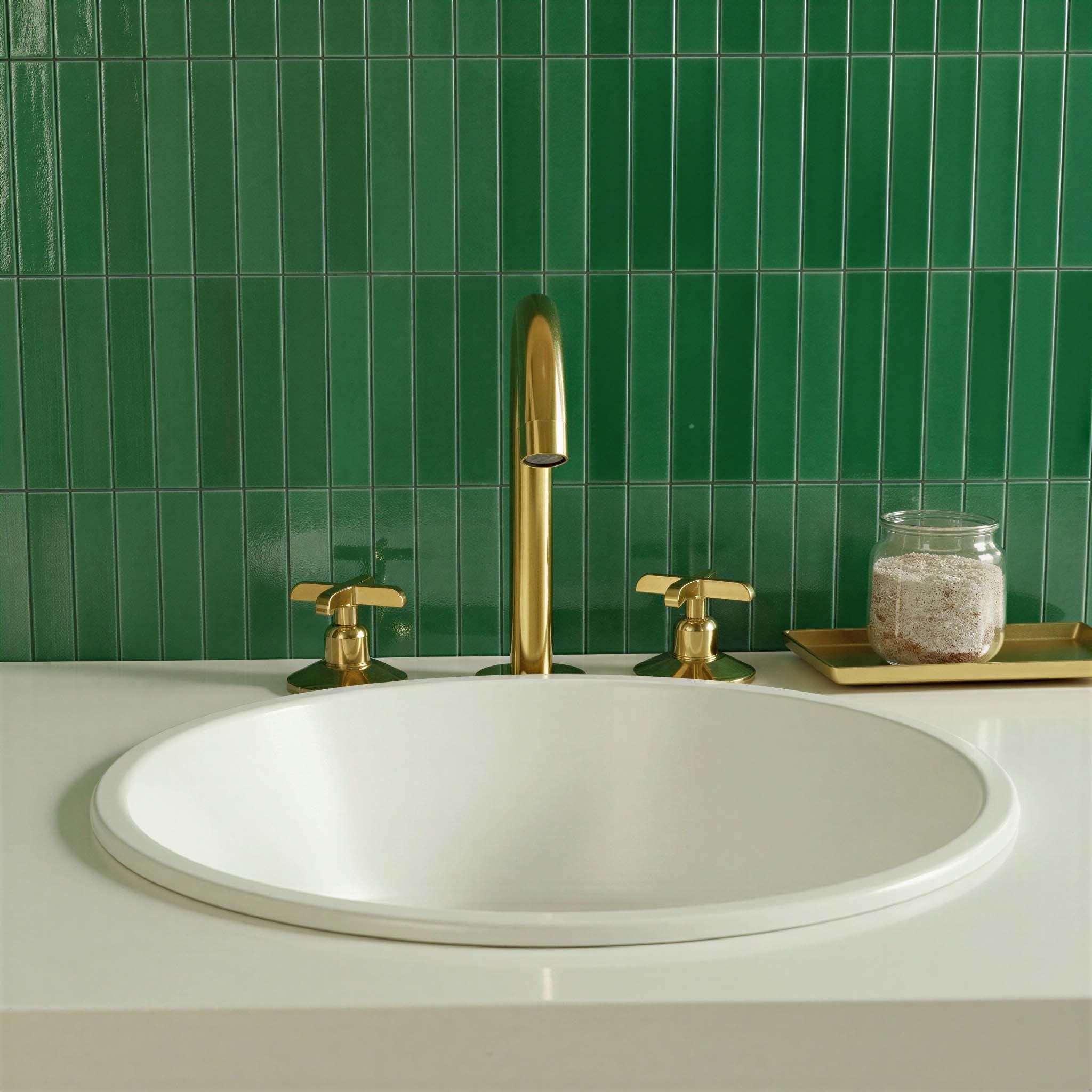 Handmade Widespread Brass Bathroom Faucet: Unlacquered Tap Mixer with Flat Cross Handles