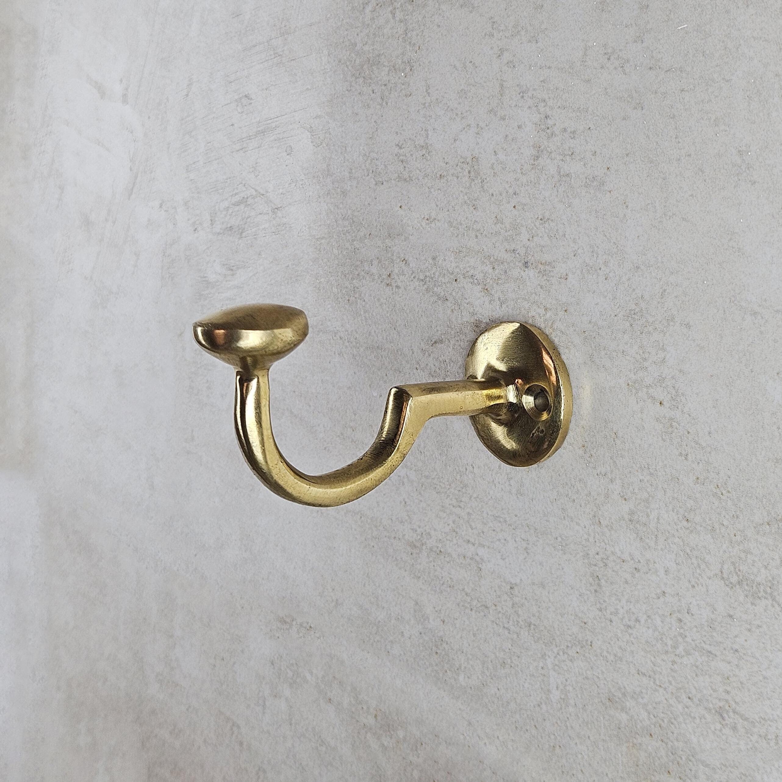 Handmade Solid Brass Wall Hook, Unlacquered Towel, Coat Hook