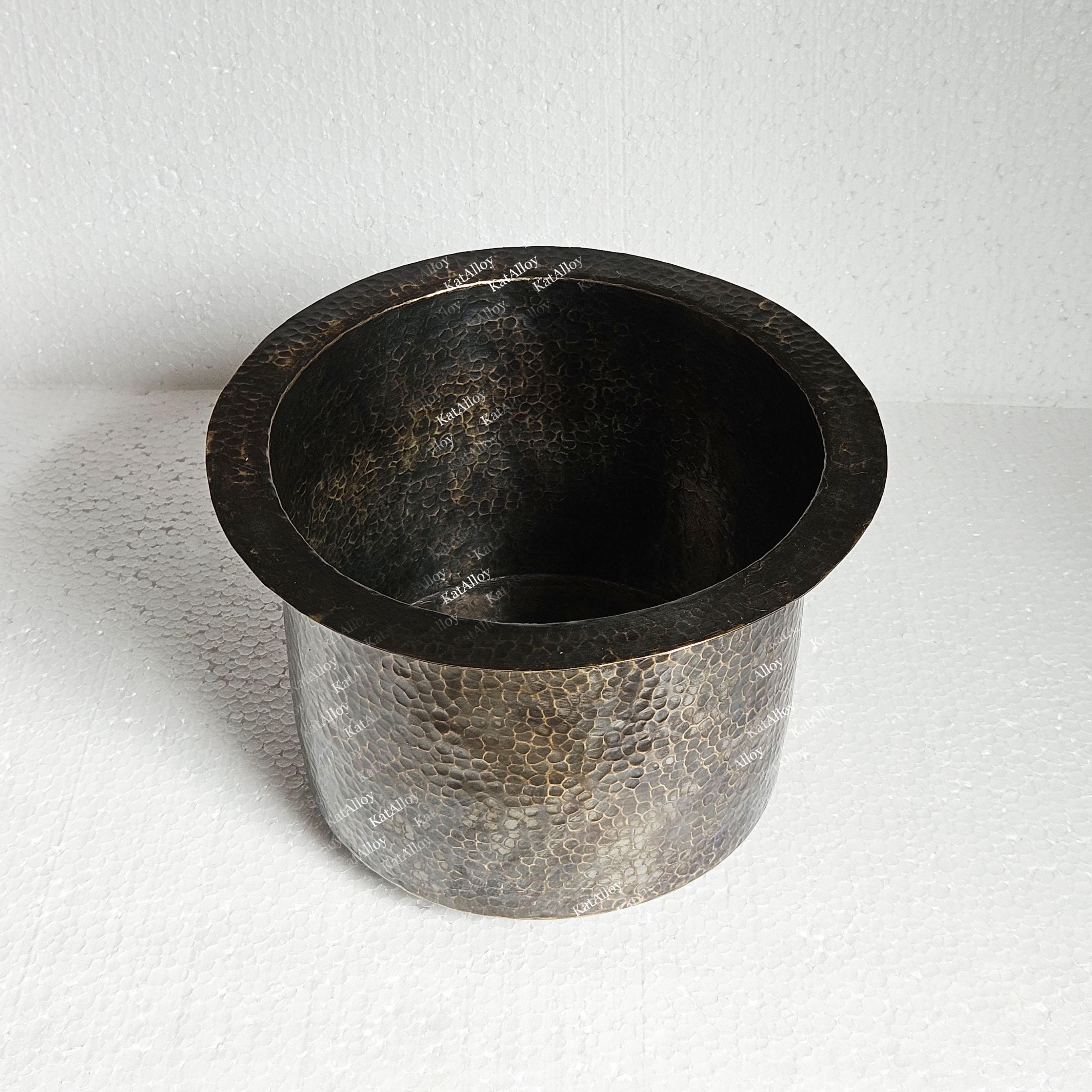 Oil Rubbed Bronze Bar Sink, Round Hammered Brass Sink, Rustic Undermount