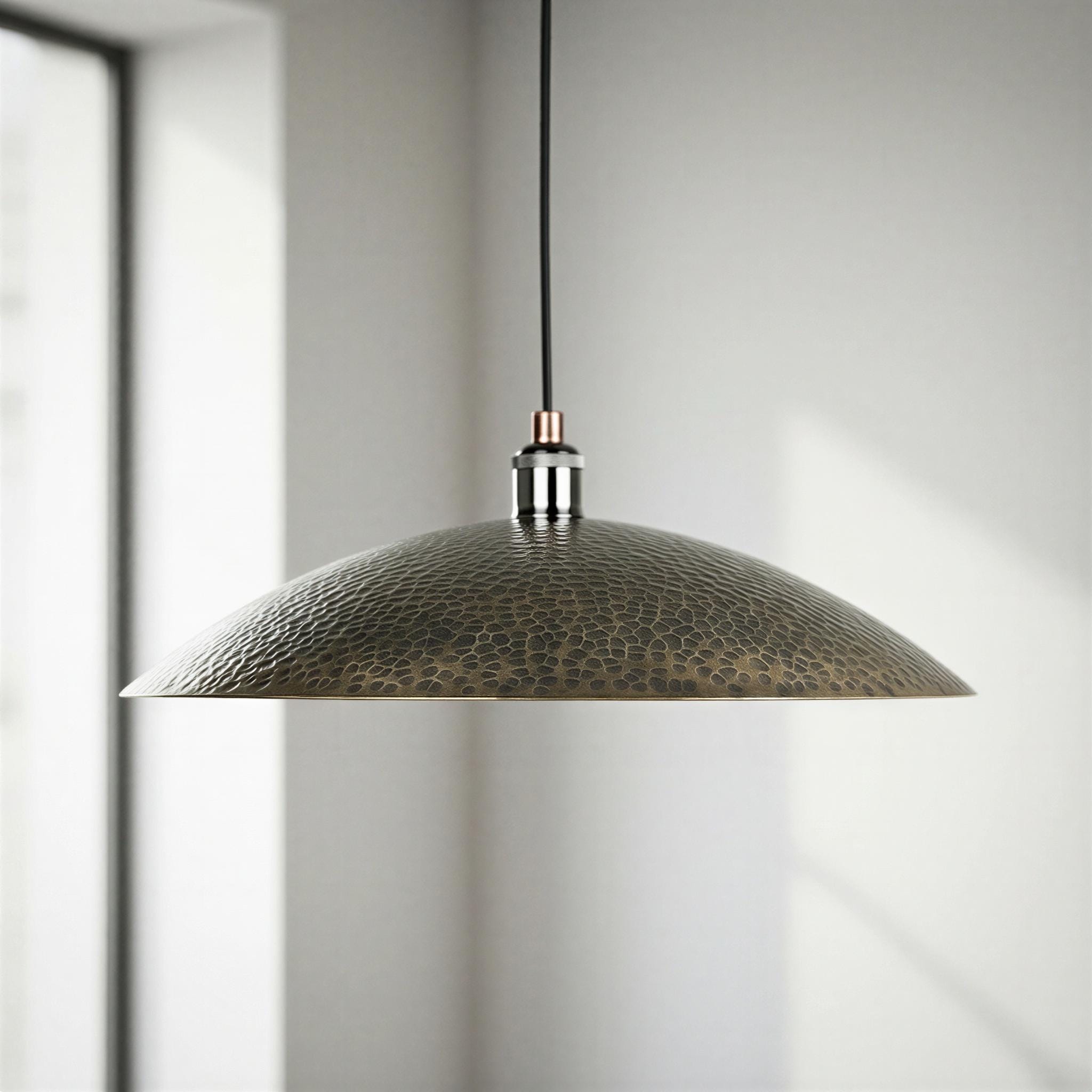 Handmade Brass Pendant Light, Large Bronze Brass Island Lighting, Hammered Kitchen Light Fixture