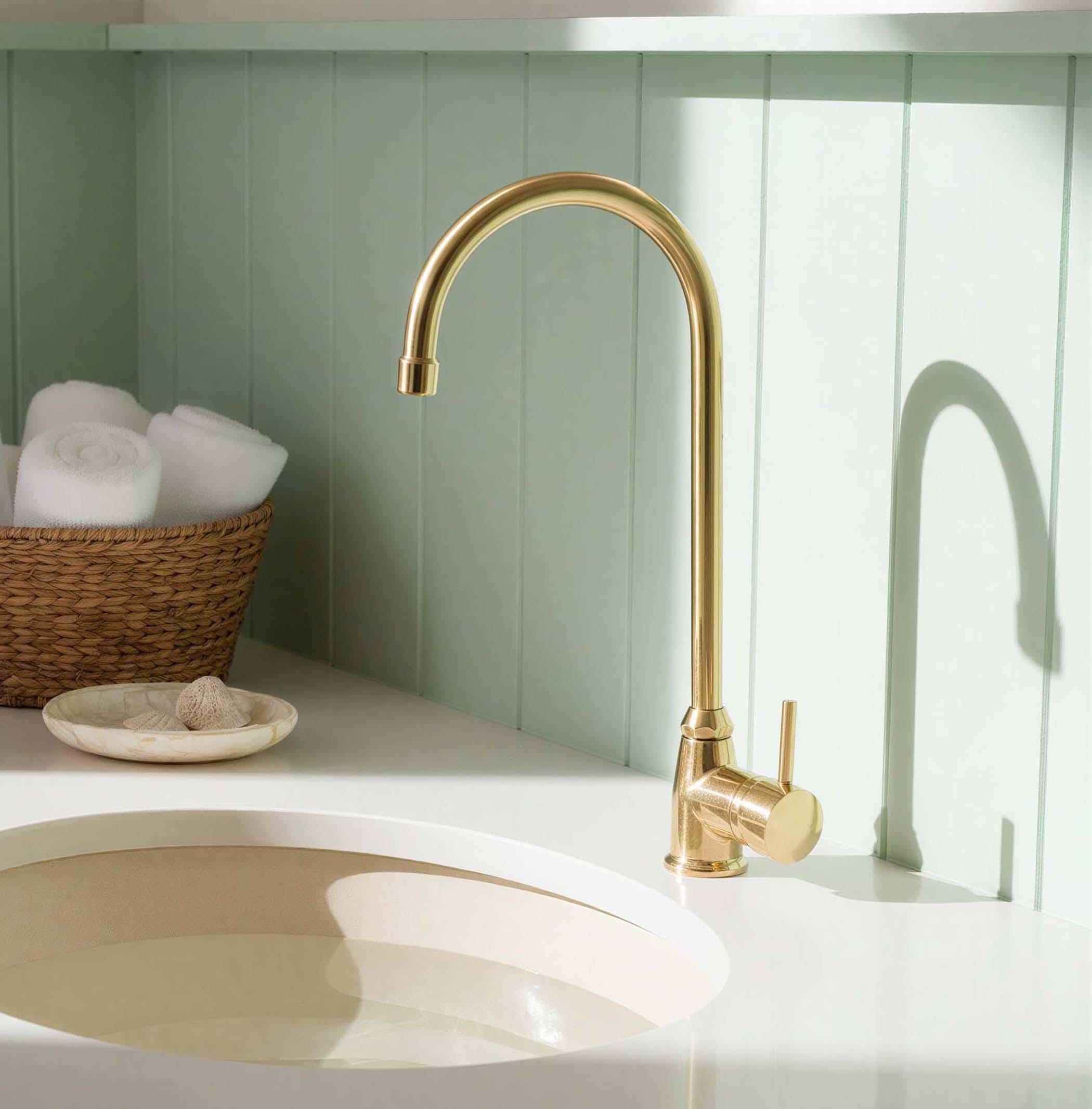 Unlacquered Brass Kitchen Faucet, Solid Brass Kitchen Faucet, Solid Single Handle Mixer Brass Faucet