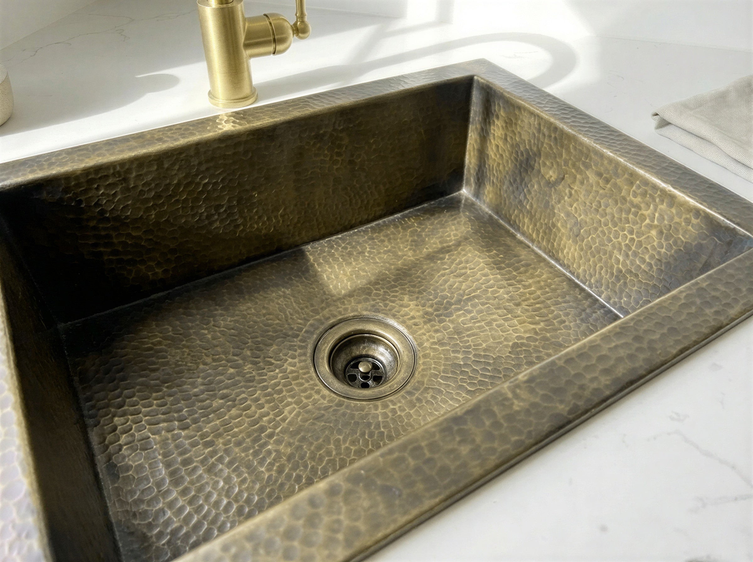 Hammered Patina Brass Farmhouse Sink, Antique Bronze Drop In Sink, Vintage Style Basin, Handmade Aged Brass Farmhouse Sink