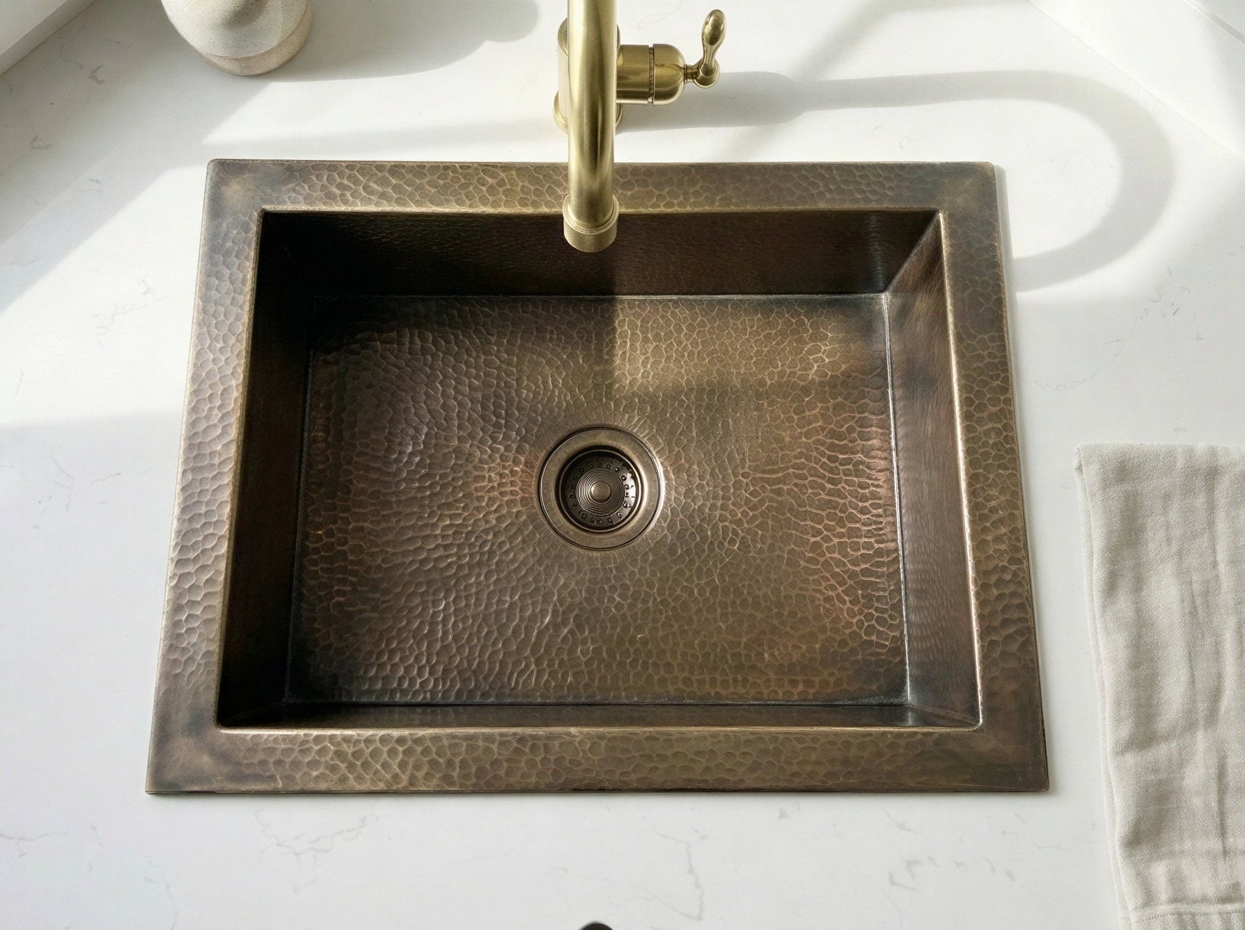 Hammered Patina Brass Farmhouse Sink, Antique Bronze Drop In Sink, Vintage Style Basin, Handmade Aged Brass Farmhouse Sink