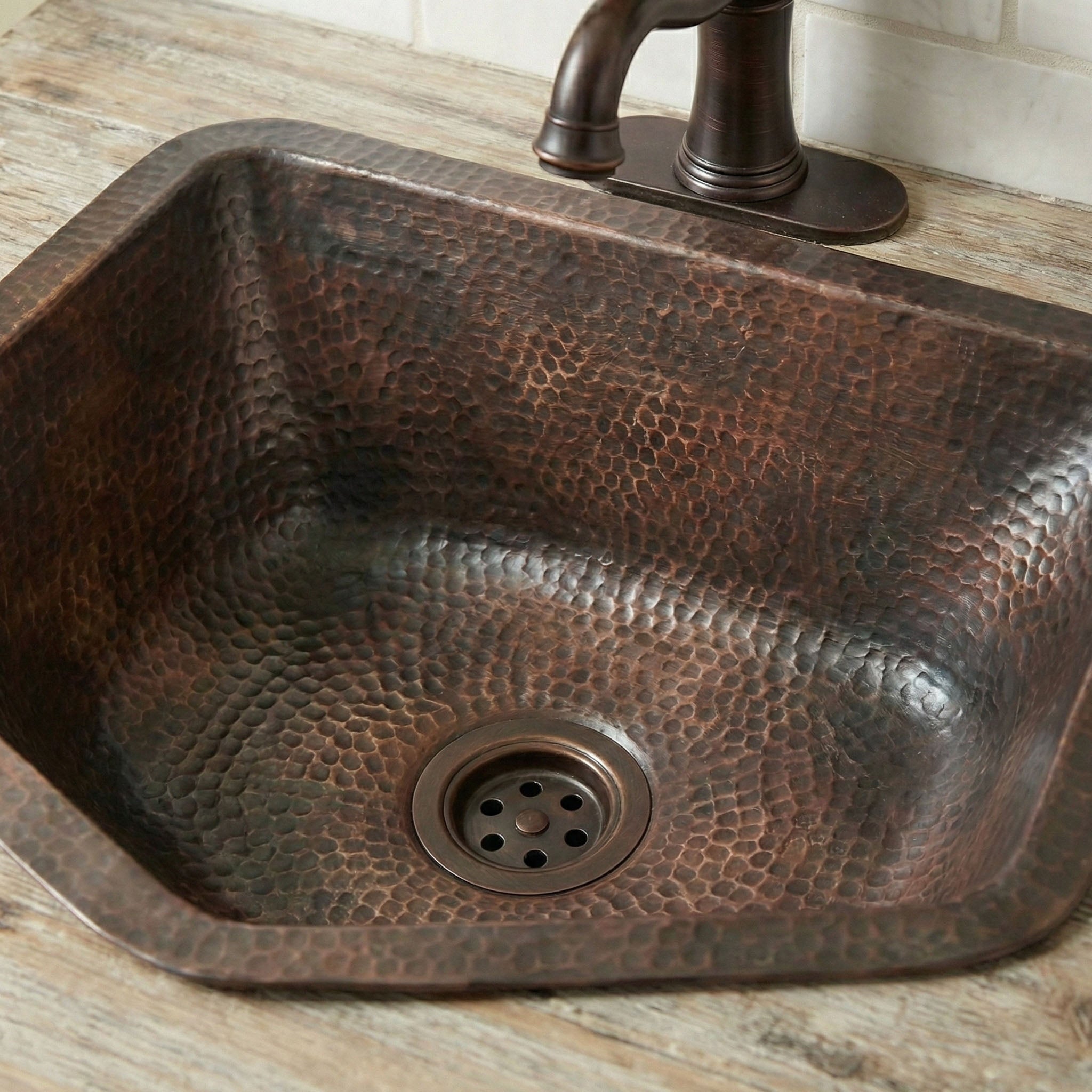Hammered Copper Drop In Sink, Antique Finish Washbasin, Aged Copper Drop Sink