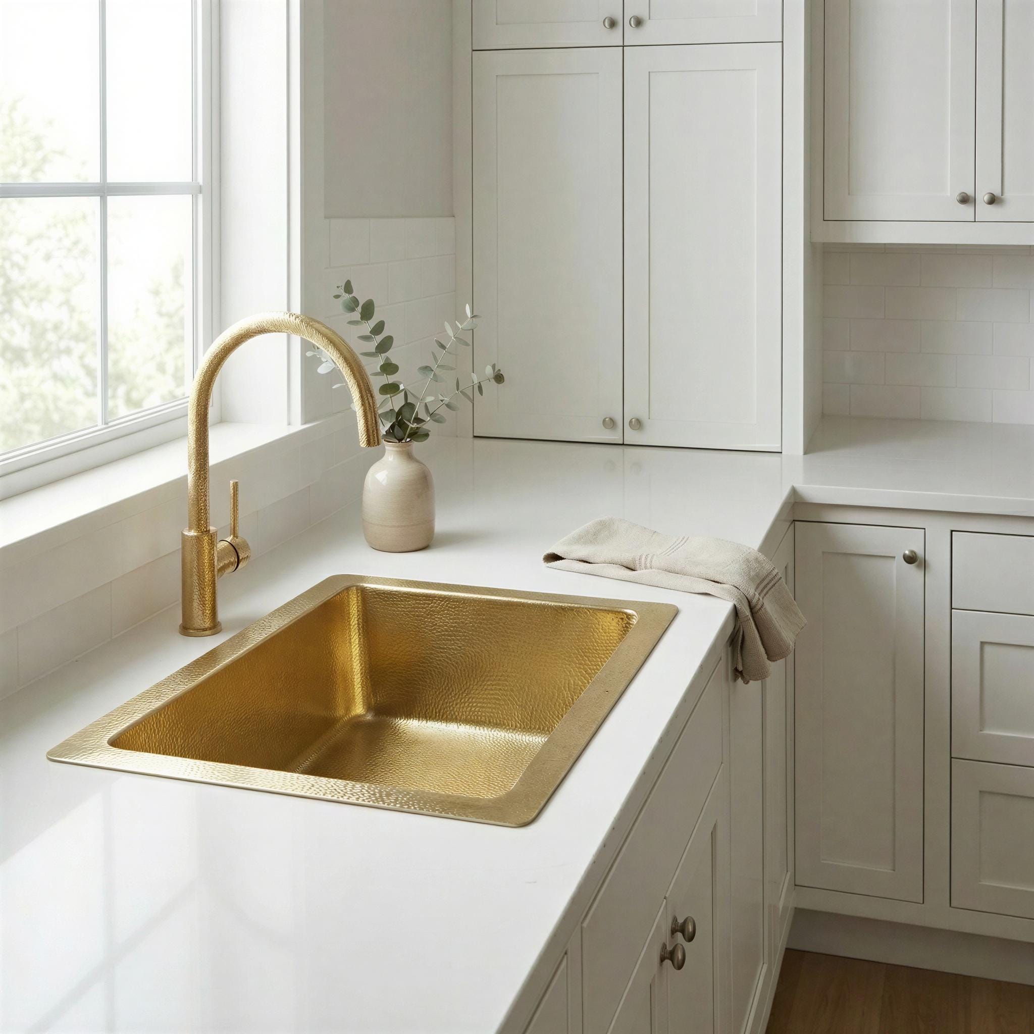Hammered Brass Square Bar Sink, Drop In or Undermount Small Kitchen Island Sink, Solid Brass Wet Bar Fixture