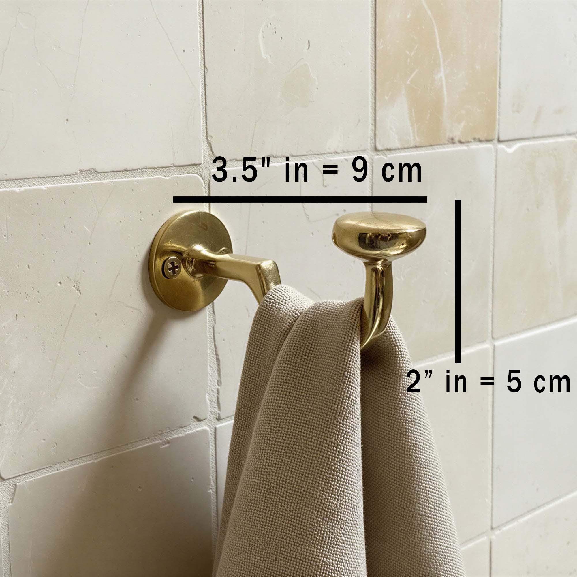 Handmade Unlacquered Brass Wall Hook: Coat & Towel Hook