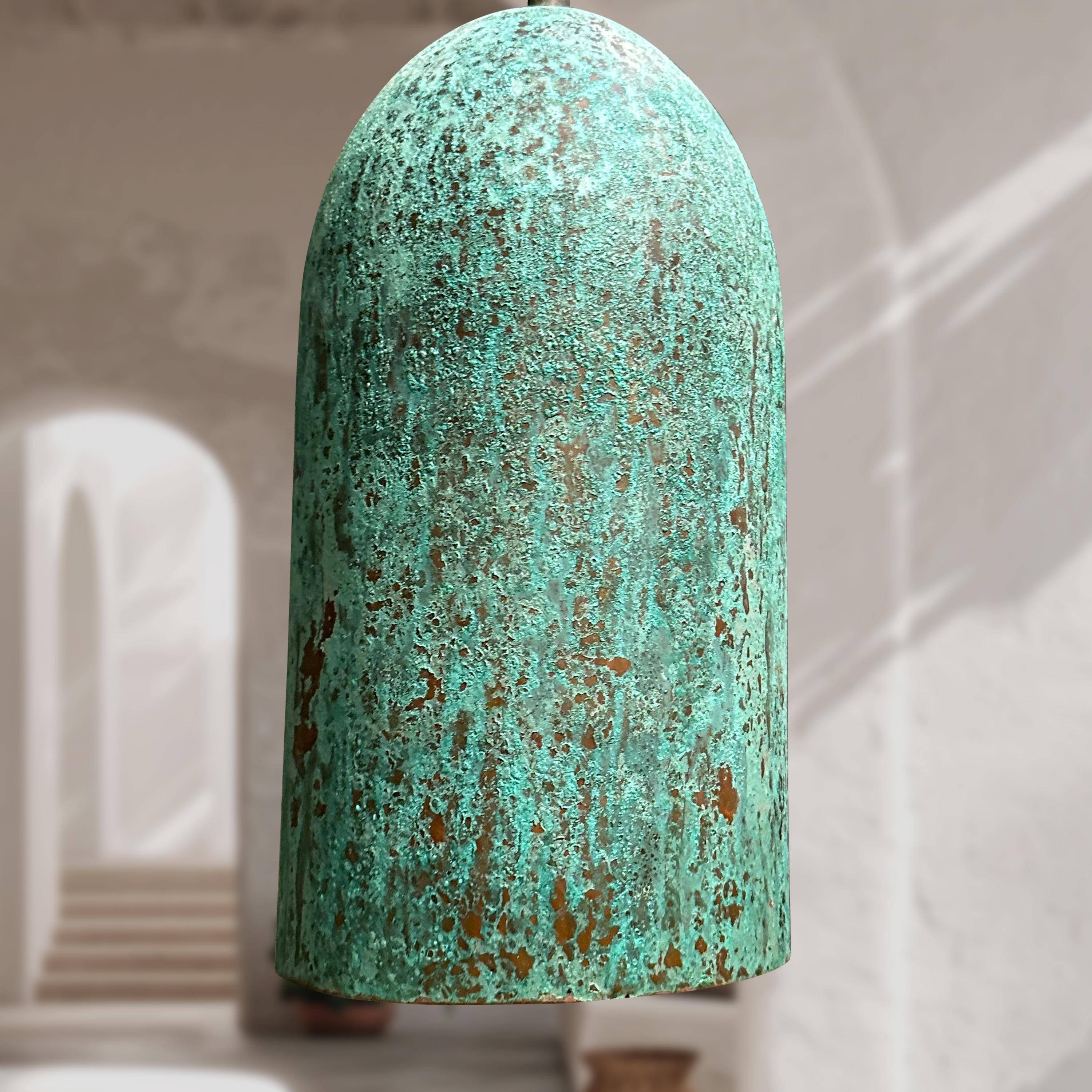 Green Patina Farmhouse Light – Oxidized Copper Kitchen Island Pendant Light